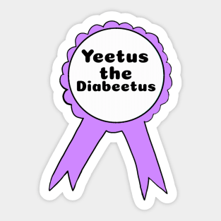 Yeetus the Diabeetus Ribbon - Purple Sticker